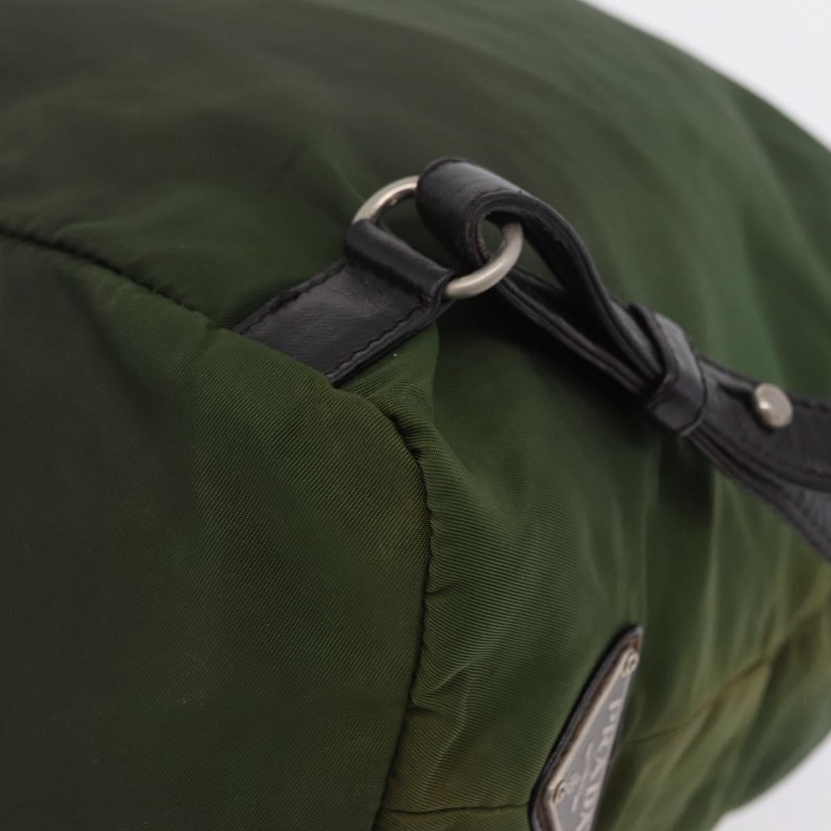 PRADA Backpack Nylon Green Silver Auth 205236