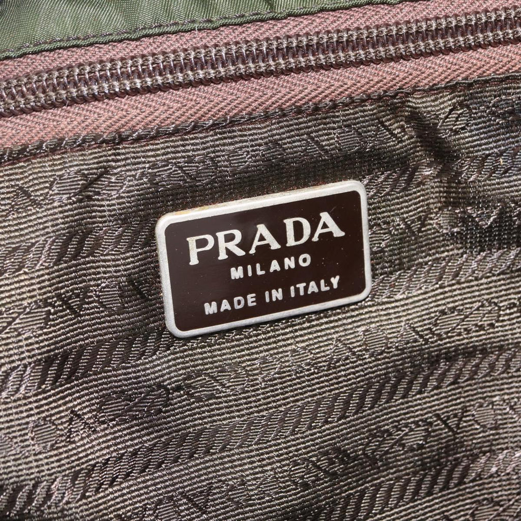 PRADA Backpack Nylon Green Silver Auth 205236