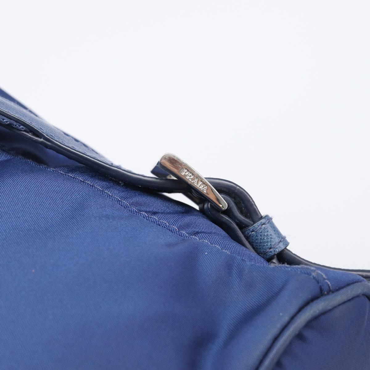 PRADA Backpack Nylon Blue Silver Auth 205419A