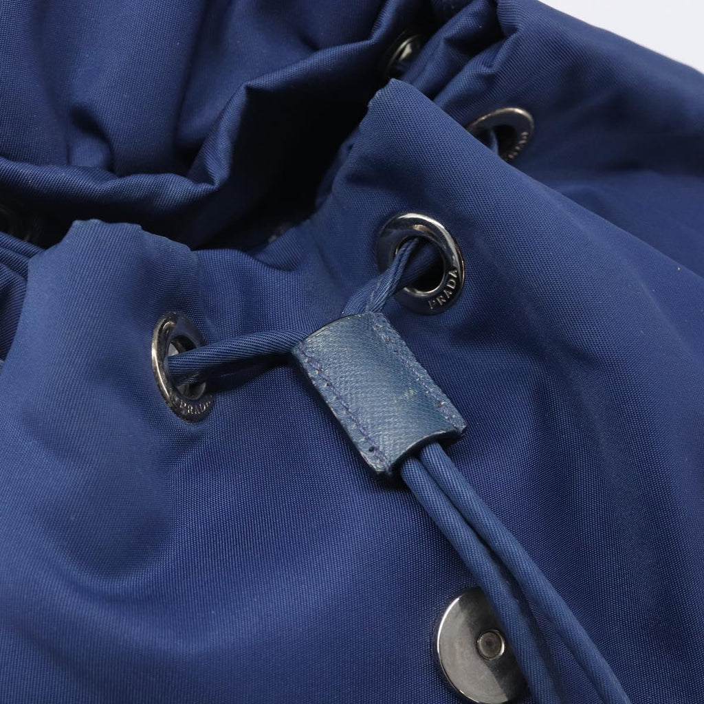 PRADA Backpack Nylon Blue Silver Auth 205419A