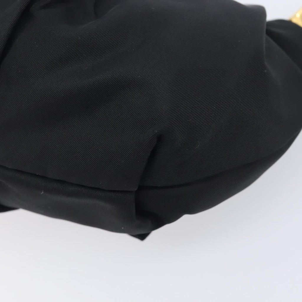 PRADA Pouch Nylon Black Gold Auth 205459V