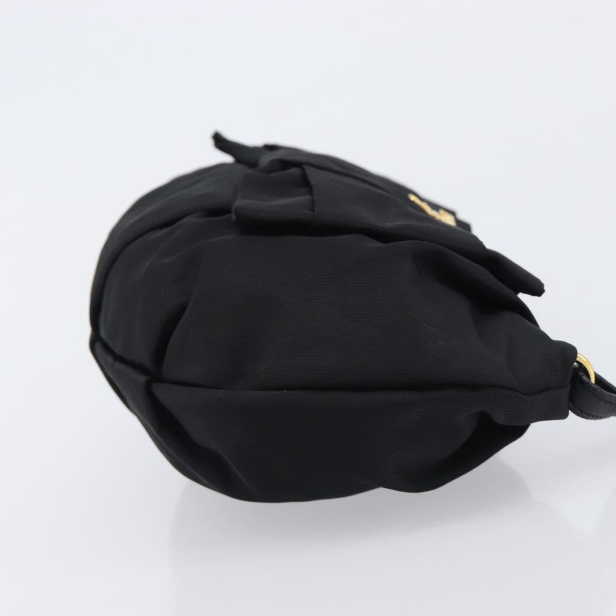 PRADA Pouch Nylon Black Gold Auth 205459V