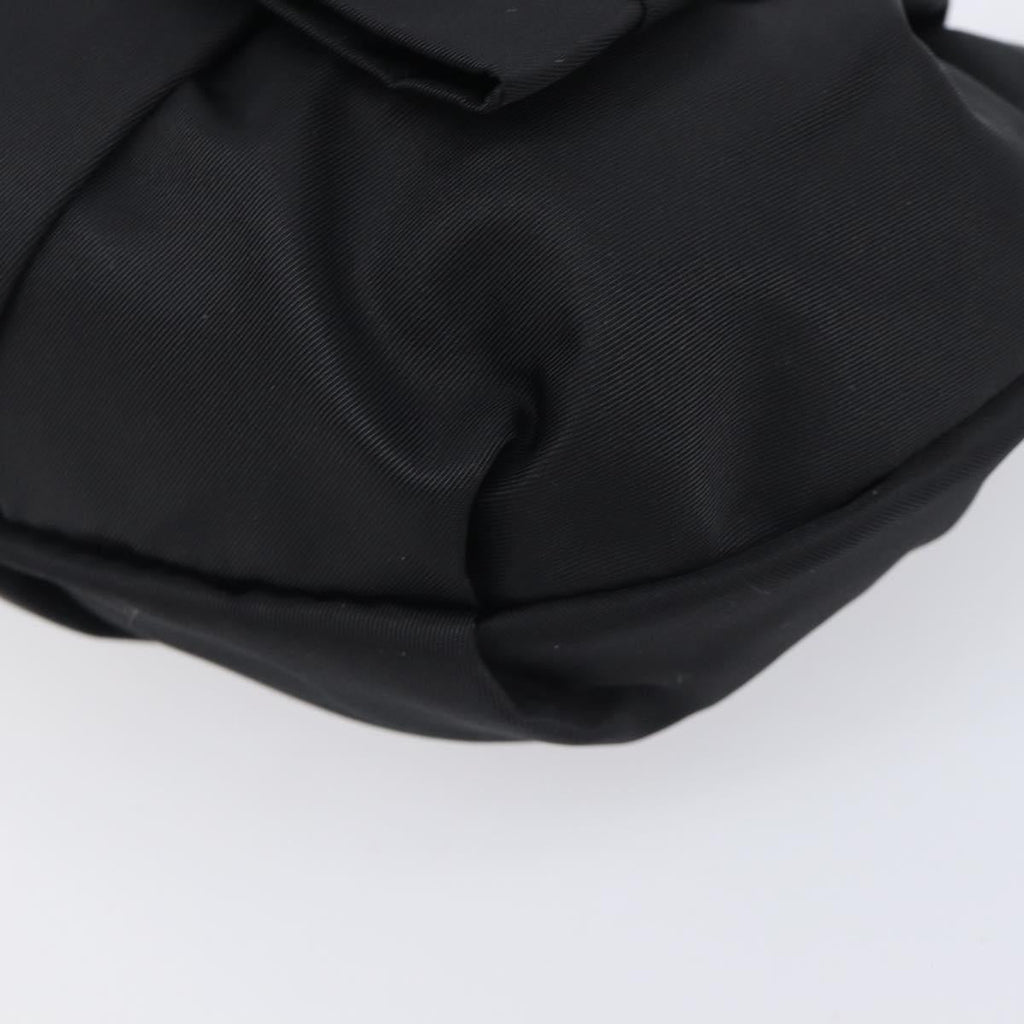 PRADA Pouch Nylon Black Gold Auth 205459V