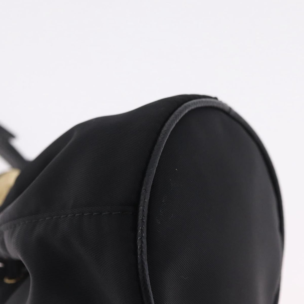PRADA Pouch Nylon Black Gold Auth 205862M