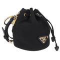 PRADA Pouch Nylon Black Gold Auth 205862M