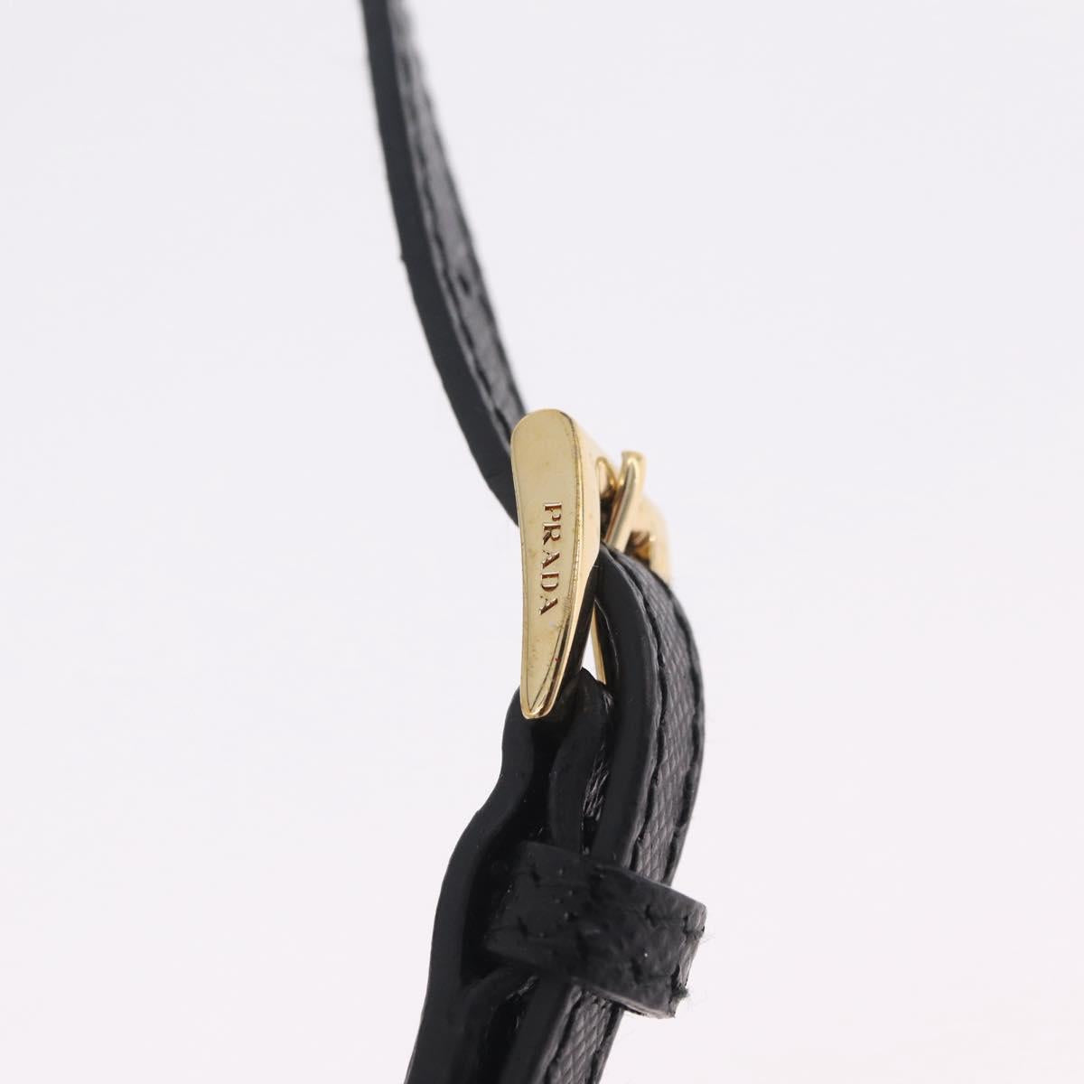 PRADA Pouch Nylon Black Gold Auth 205862M