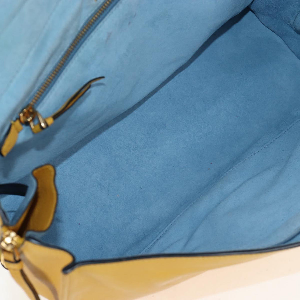 PRADA Shoulder Bag Fur 2way Yellow Gold Auth 205953M