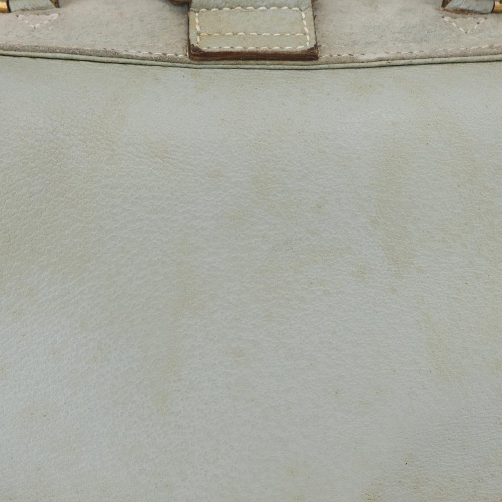 GUCCI Bamboo Backpack Leather Light Blue Gold 003 2058 0016 Auth 206231