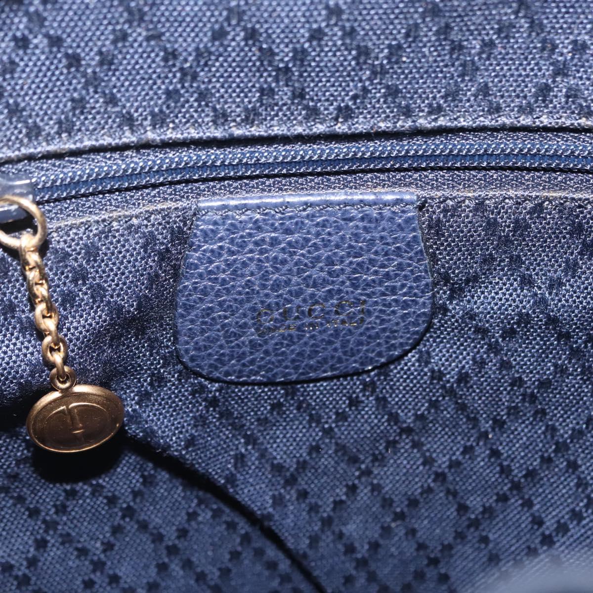 GUCCI Bamboo Backpack Suede Navy Gold 003 1998 0030 Auth 206490