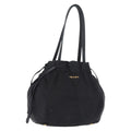 PRADA Tote Bag Nylon Black Gold Auth 206537