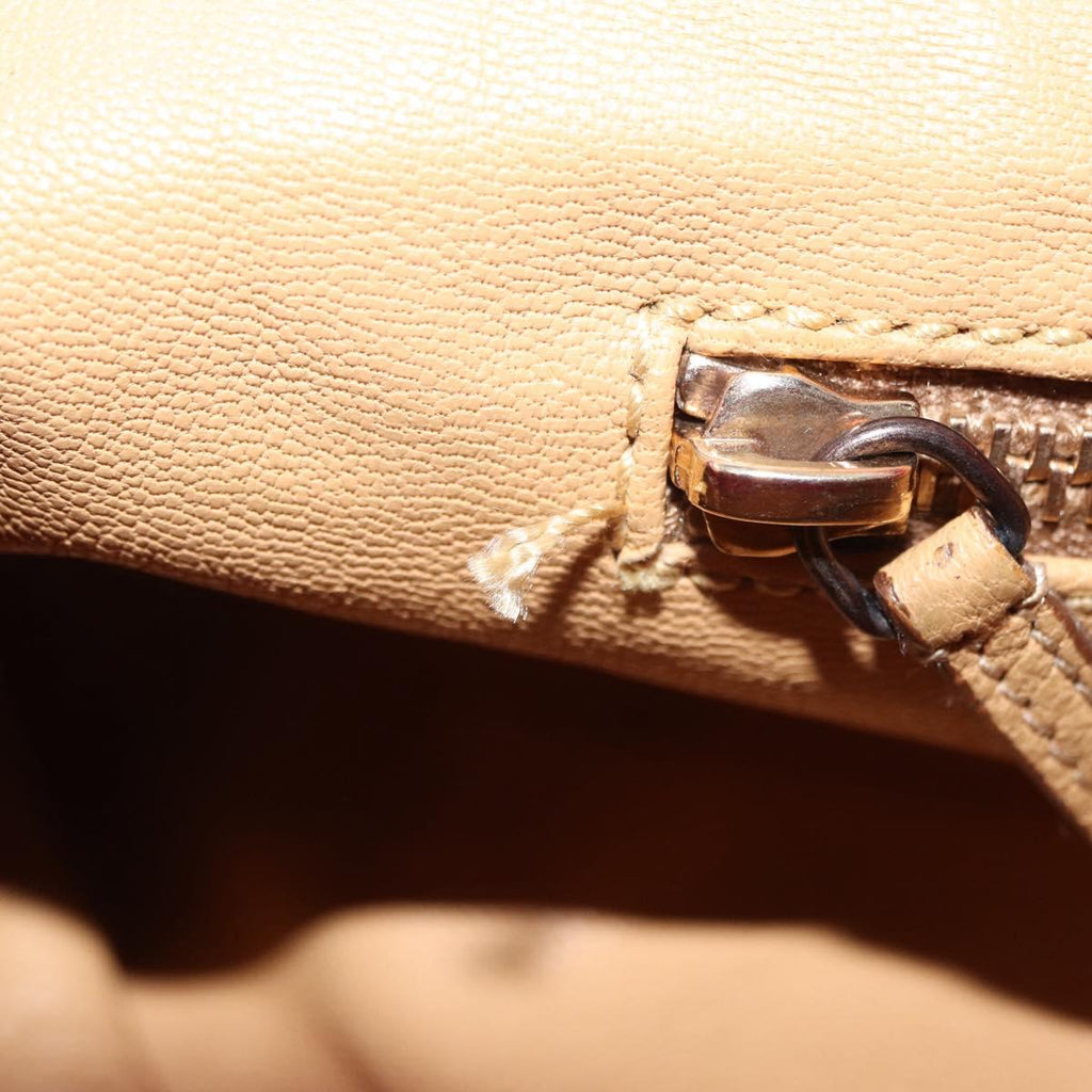PRADA Chain Shoulder Bag Vittero Dino Leather Red Gold Auth 207148A