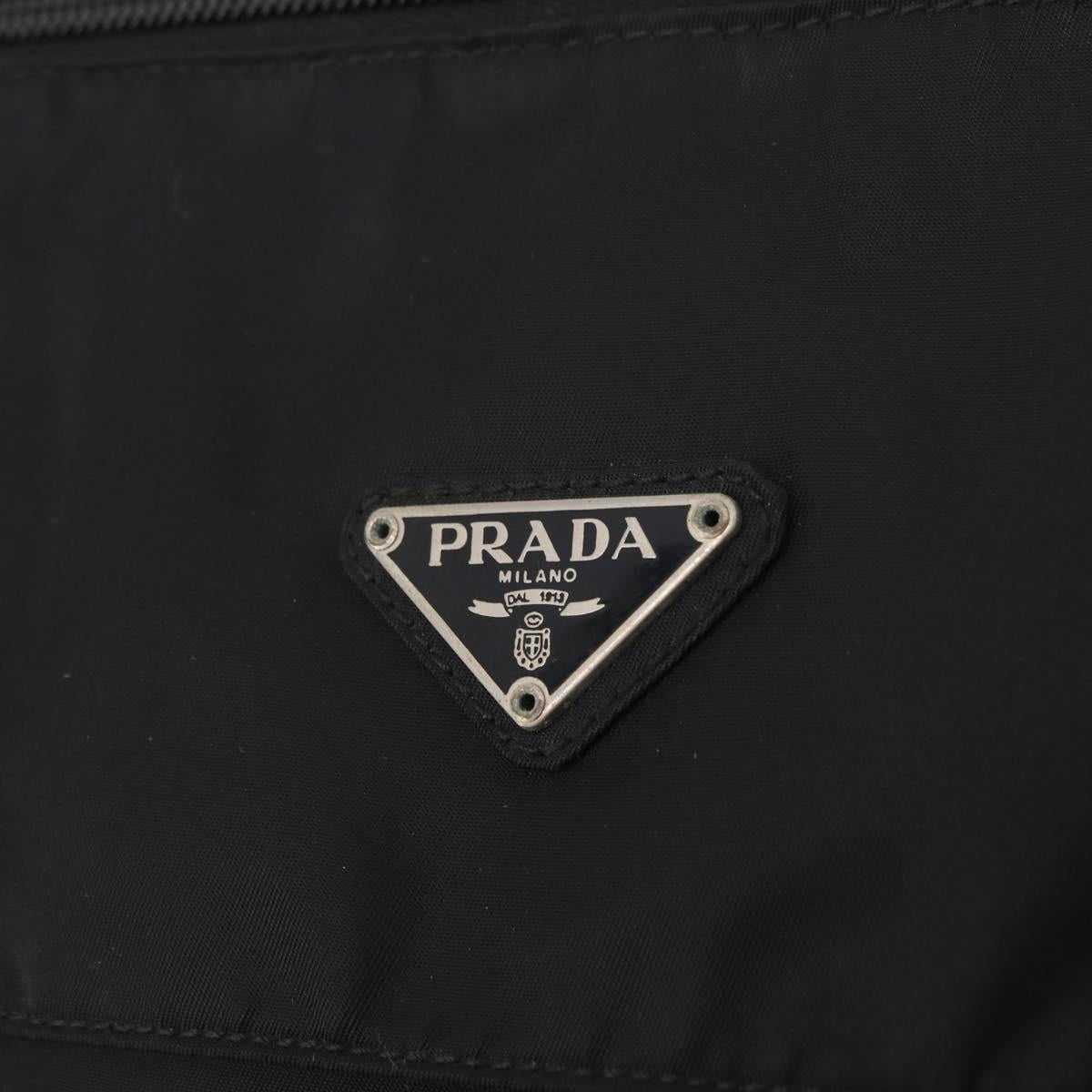 PRADA Shoulder Bag Nylon Black Silver Auth 207460V