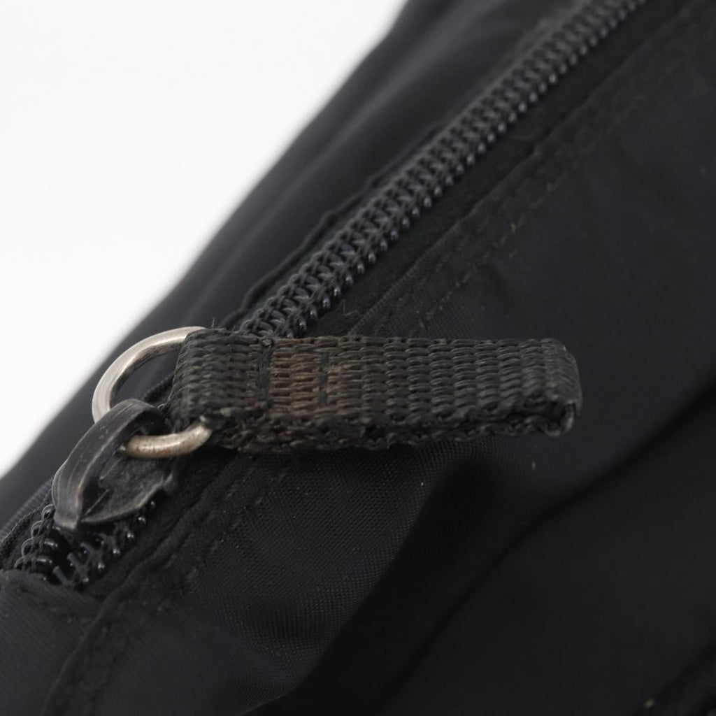 PRADA Shoulder Bag Nylon Black Silver Auth 207460V