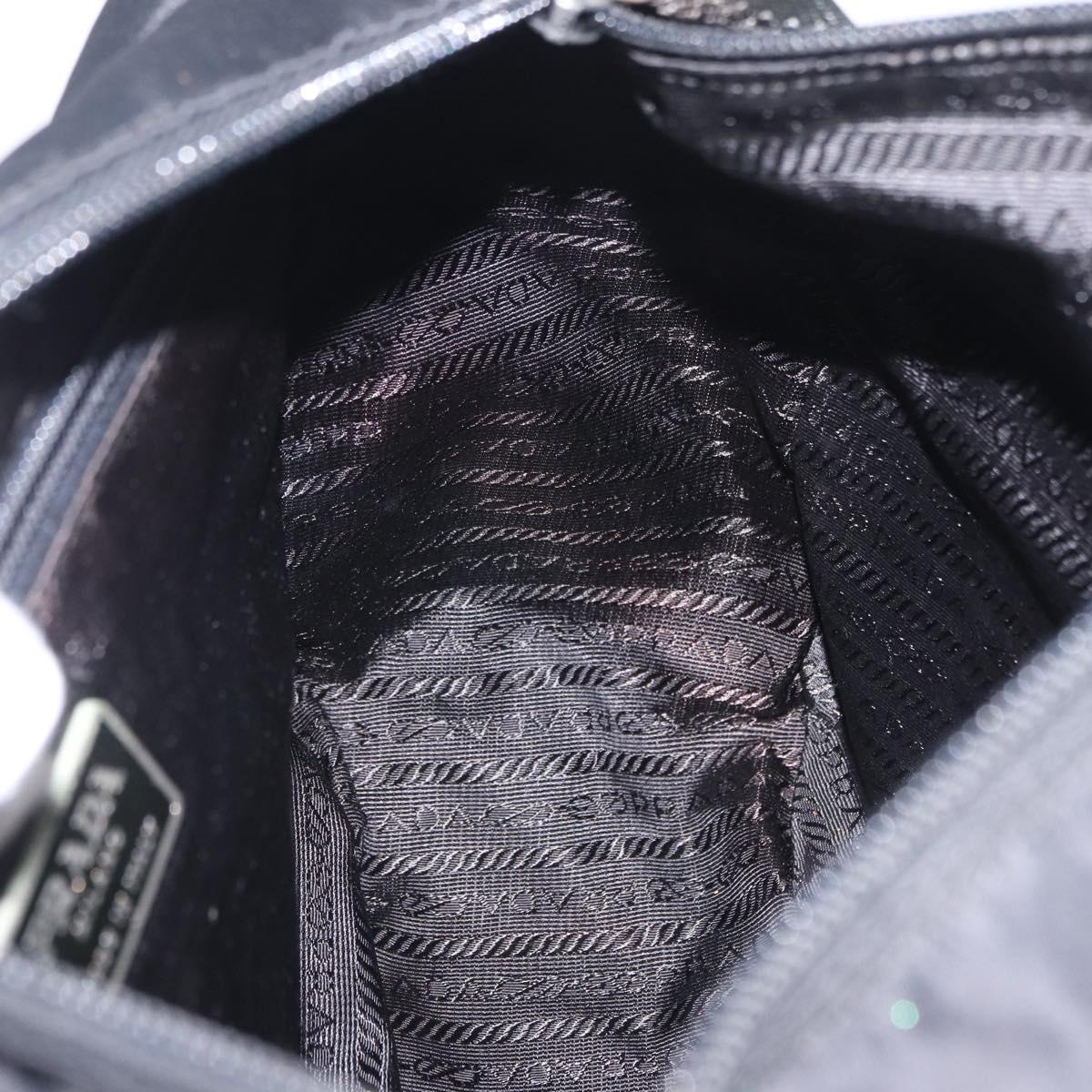 PRADA Shoulder Bag Nylon Black Silver Auth 207460V