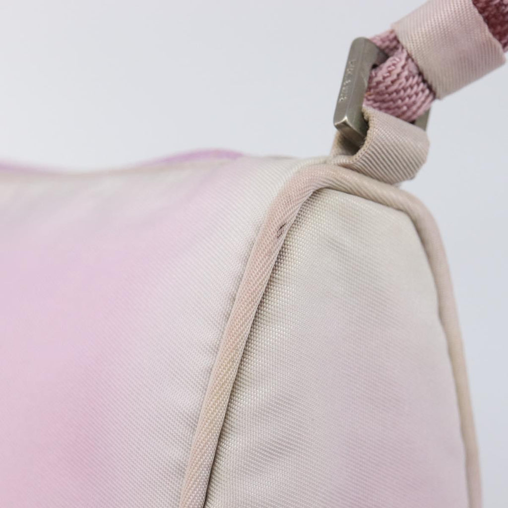 PRADA Accessory Pouch Nylon Pink Silver Auth 207483