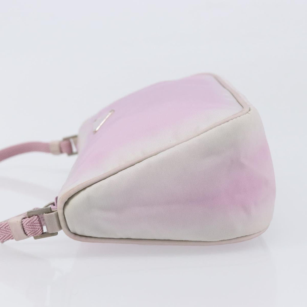 PRADA Accessory Pouch Nylon Pink Silver Auth 207483