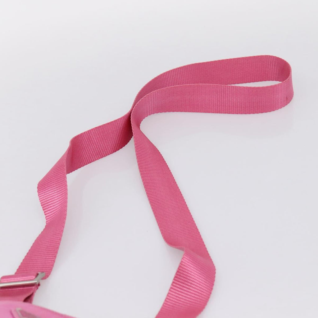 PRADA Shoulder Bag Nylon Pink Silver Auth 207599A