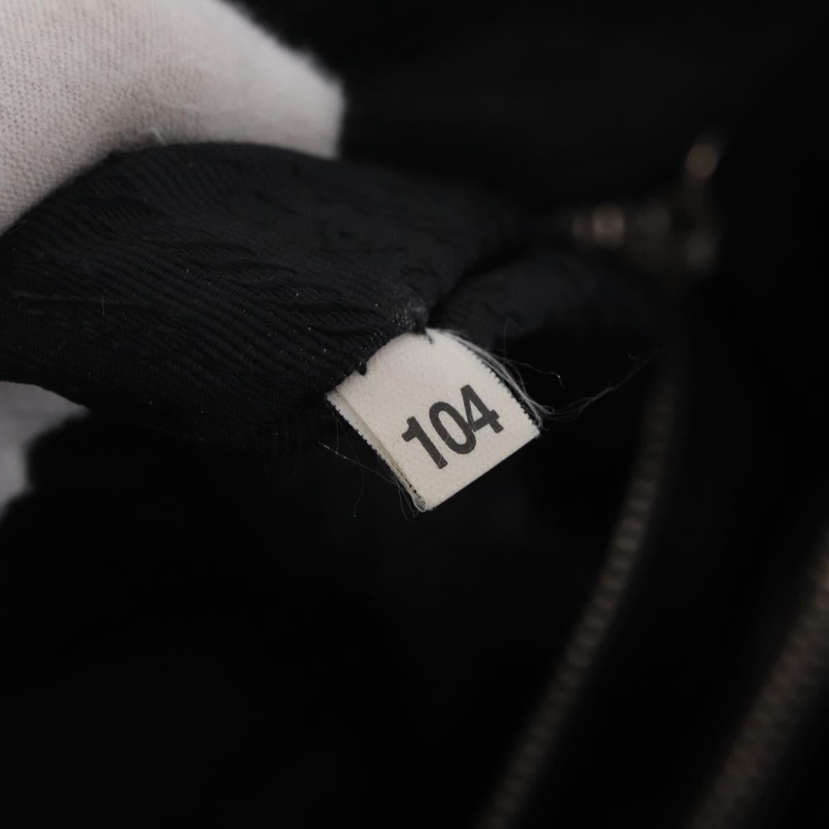 PRADA Tote Bag Nylon Black Silver Auth 207682