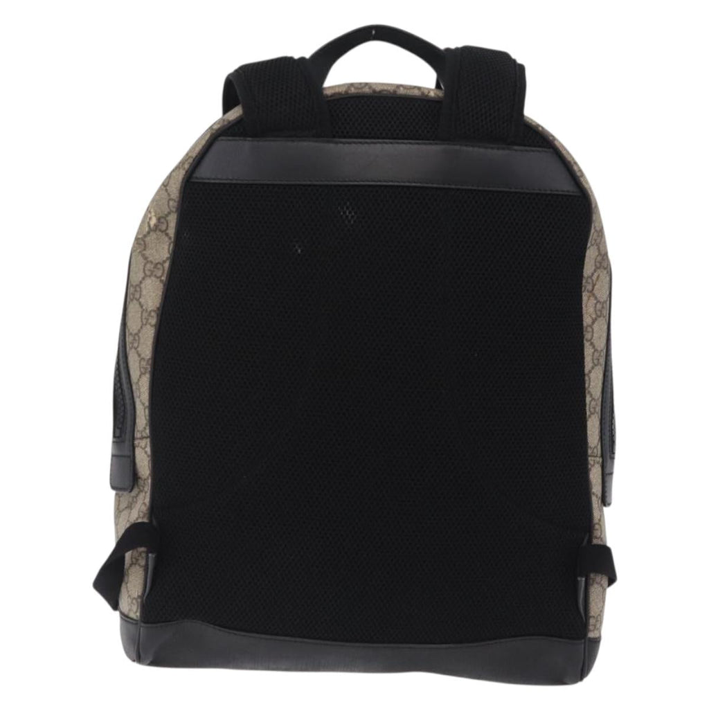 GUCCI GG Supreme Backpack PVC Beige Silver 406370 Auth 207738