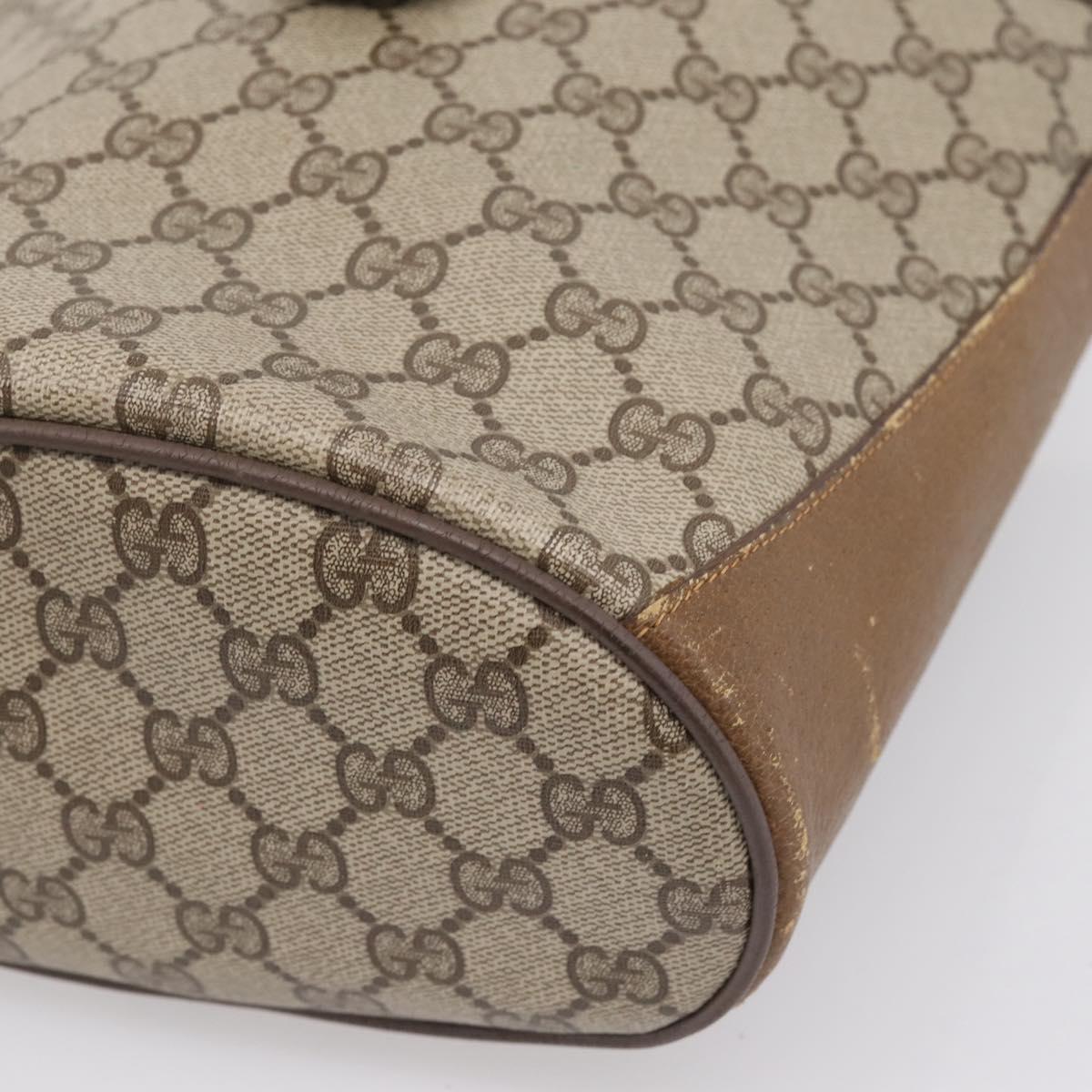 GUCCI GG Supreme Web Sherry Line Bag PVC Beige Gold 904 02 081 Auth 207855