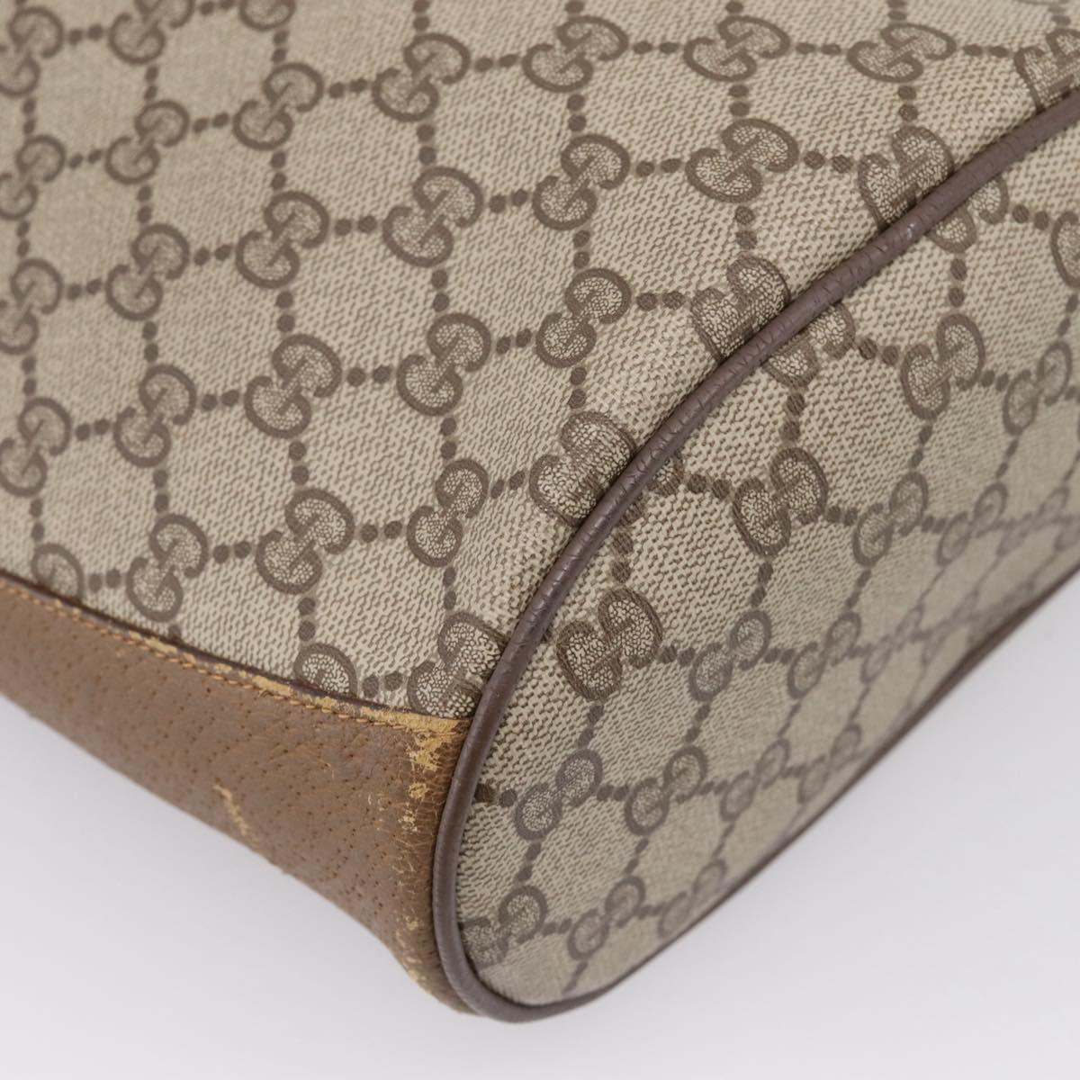 GUCCI GG Supreme Web Sherry Line Bag PVC Beige Gold 904 02 081 Auth 207855