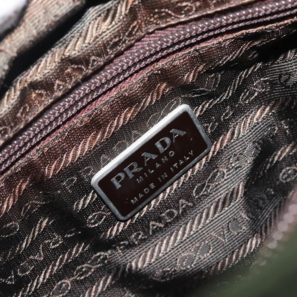PRADA Hand Bag Nylon Green Auth 207896