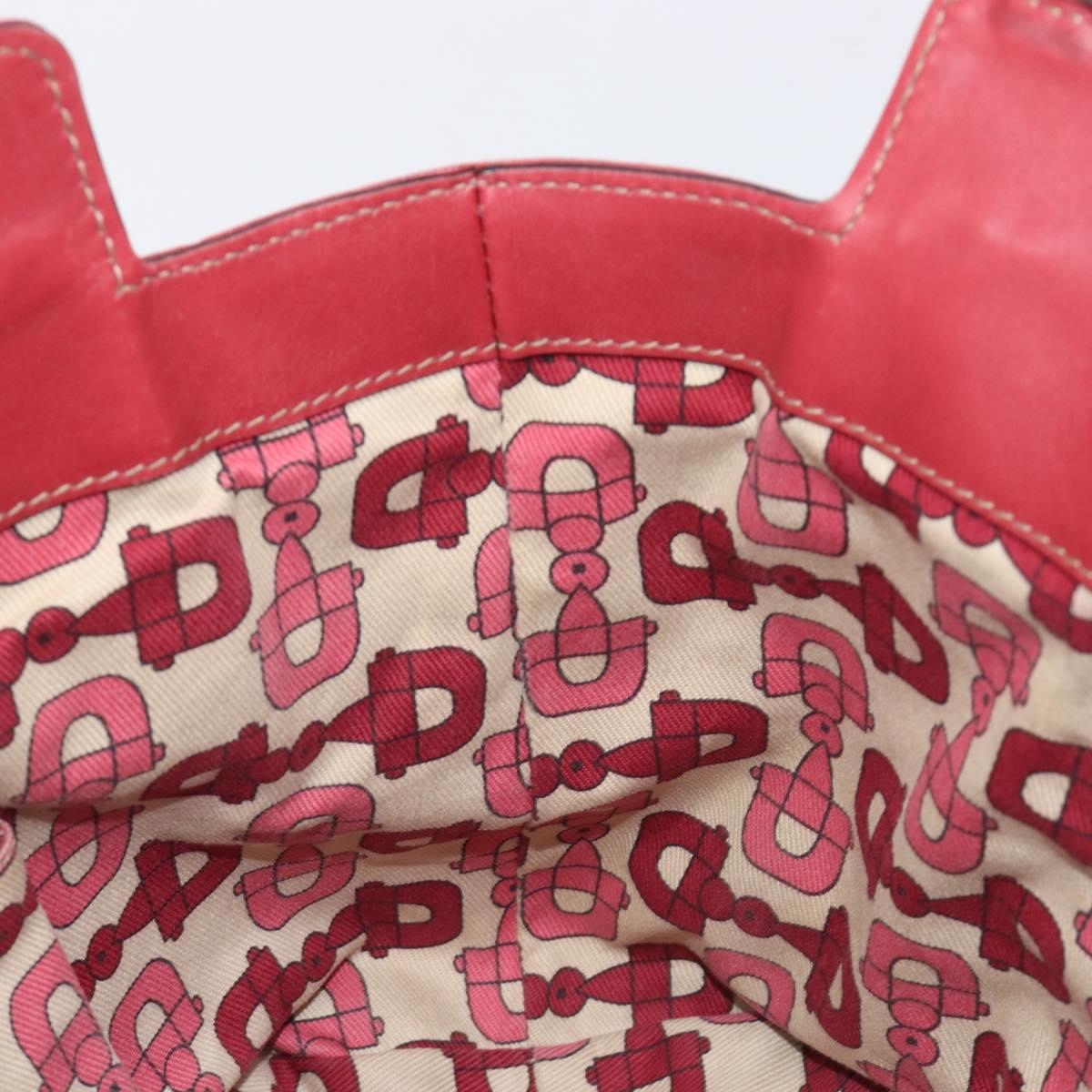 GUCCI GG Canvas Guccissima Abbey Hand Bag Leather Red Gold 189831 Auth 208023A