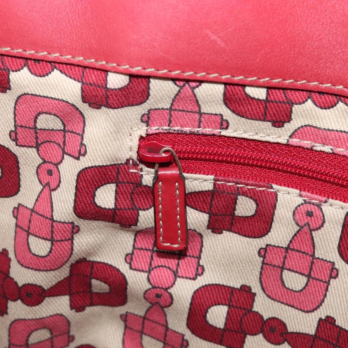 GUCCI GG Canvas Guccissima Abbey Hand Bag Leather Red Gold 189831 Auth 208023A