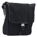 PRADA Shoulder Bag Nylon Black Silver Auth 208041A