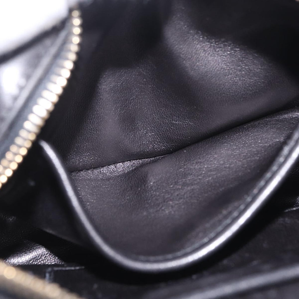 PRADA Ribbon Shoulder Bag Leather Black Pink Auth 208264A