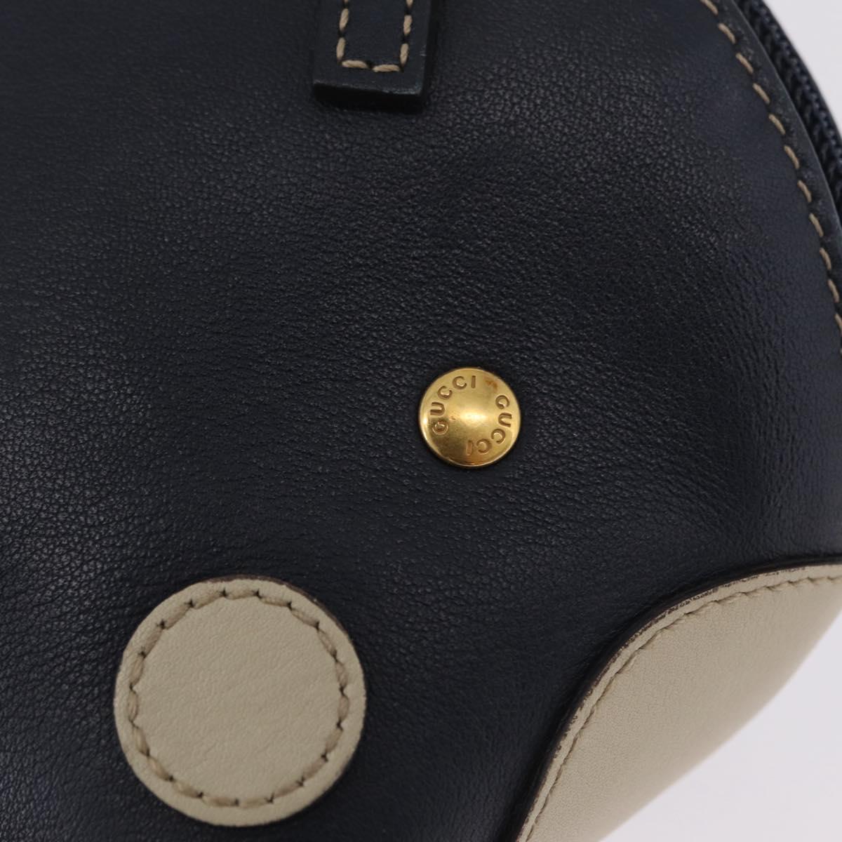 GUCCI Micro Supreme Mini Hand Bag PVC Navy Gold 284720 Auth 208379
