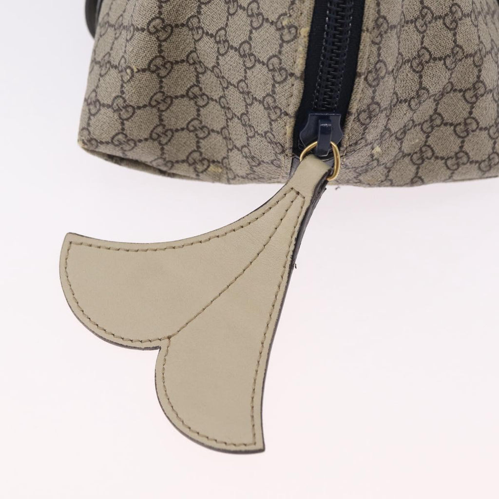 GUCCI Micro Supreme Mini Hand Bag PVC Navy Gold 284720 Auth 208379
