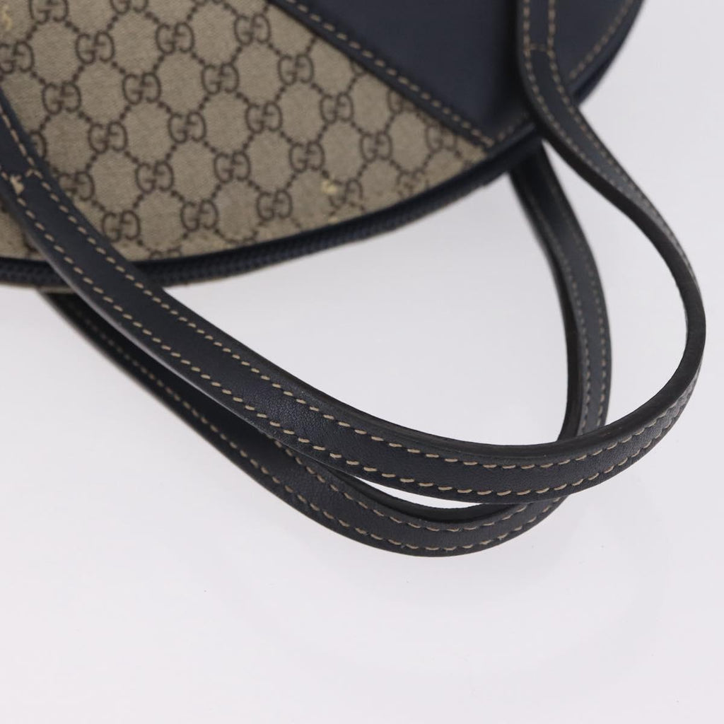 GUCCI Micro Supreme Mini Hand Bag PVC Navy Gold 284720 Auth 208379