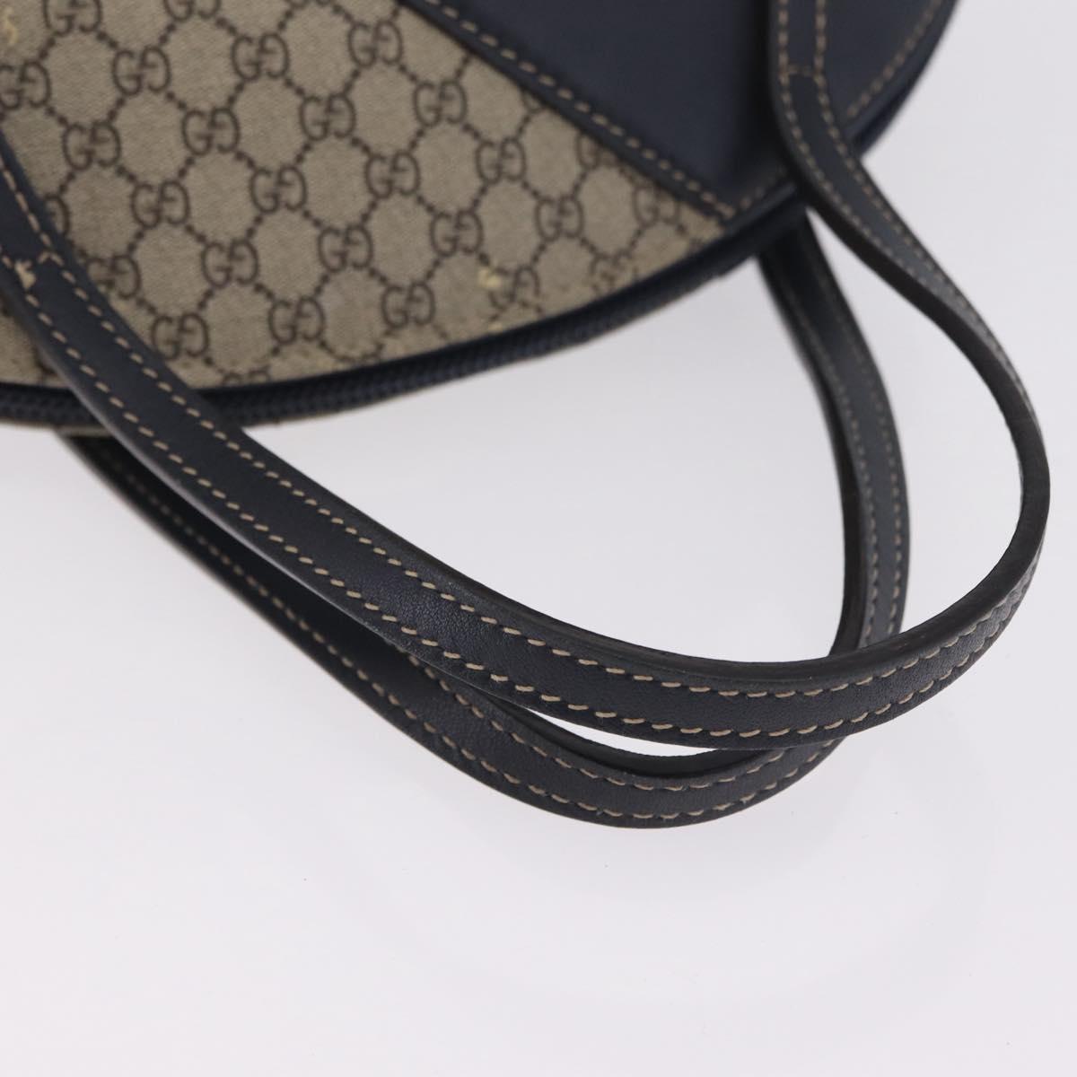 GUCCI Micro Supreme Mini Hand Bag PVC Navy Gold 284720 Auth 208379