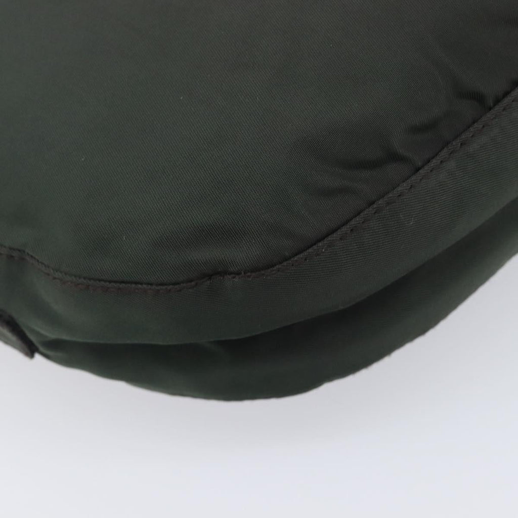 PRADA Chain Shoulder Bag Nylon Green Auth 208438A