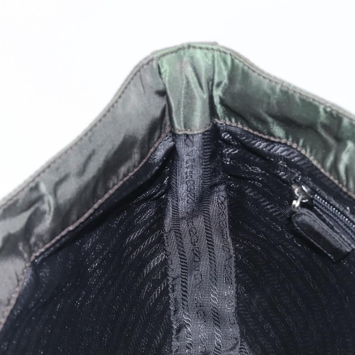 PRADA Chain Shoulder Bag Nylon Green Auth 208438A