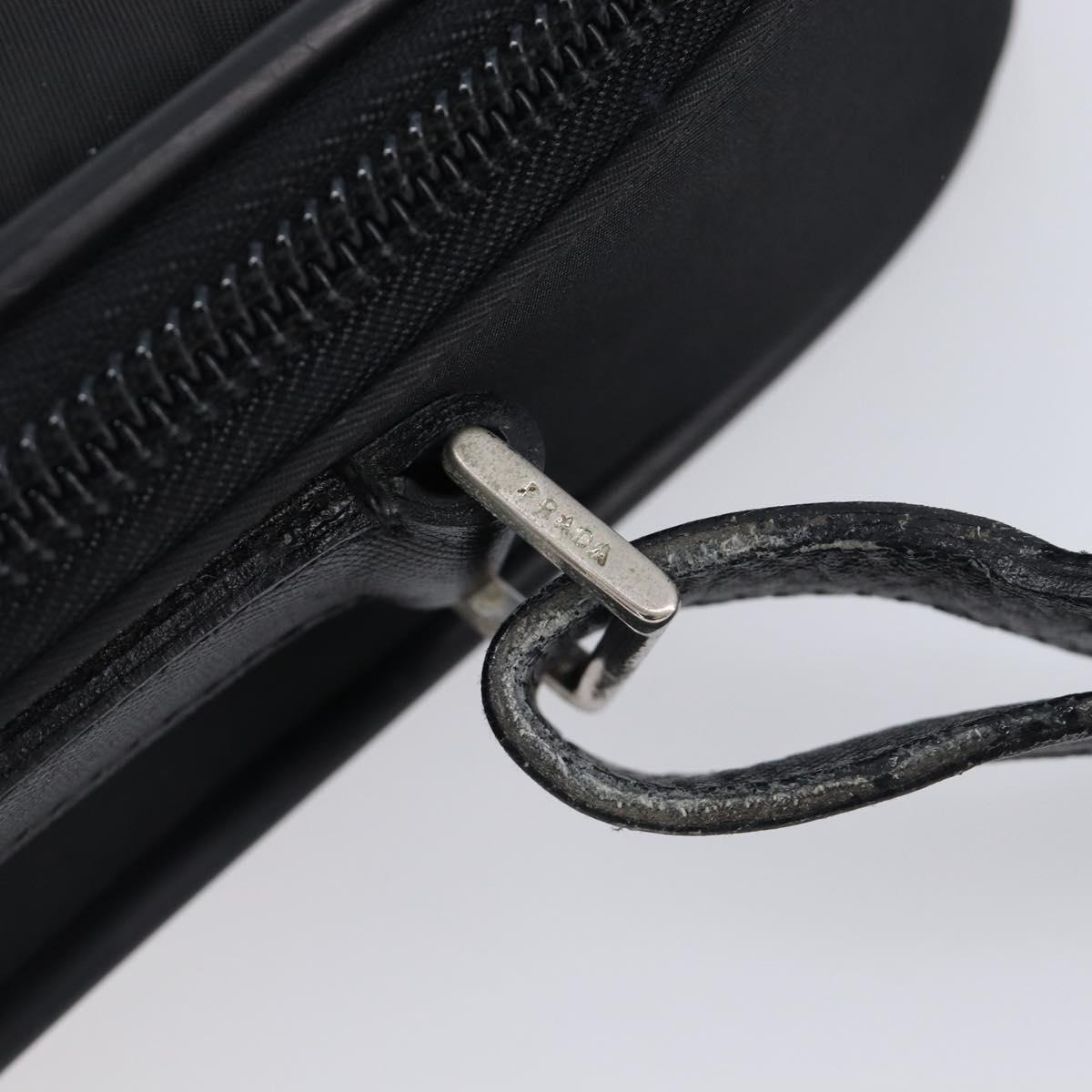 PRADA Business Bag Nylon 2way Black Silver Auth 208691A