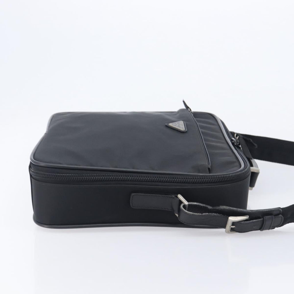 PRADA Business Bag Nylon 2way Black Silver Auth 208691A