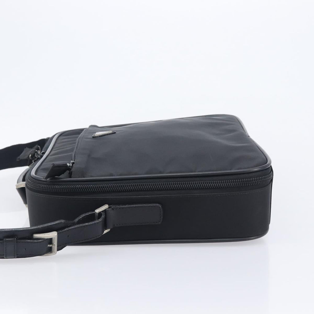 PRADA Business Bag Nylon 2way Black Silver Auth 208691A