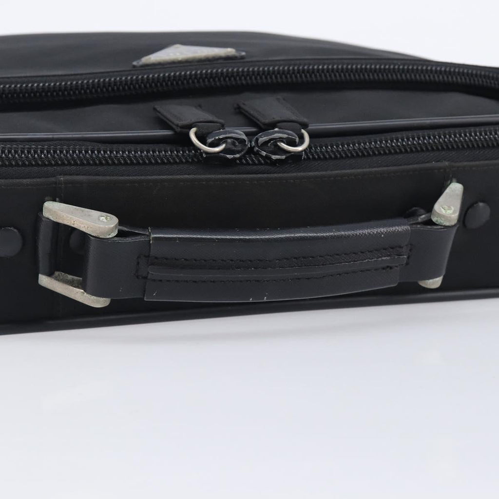 PRADA Business Bag Nylon 2way Black Silver Auth 208691A