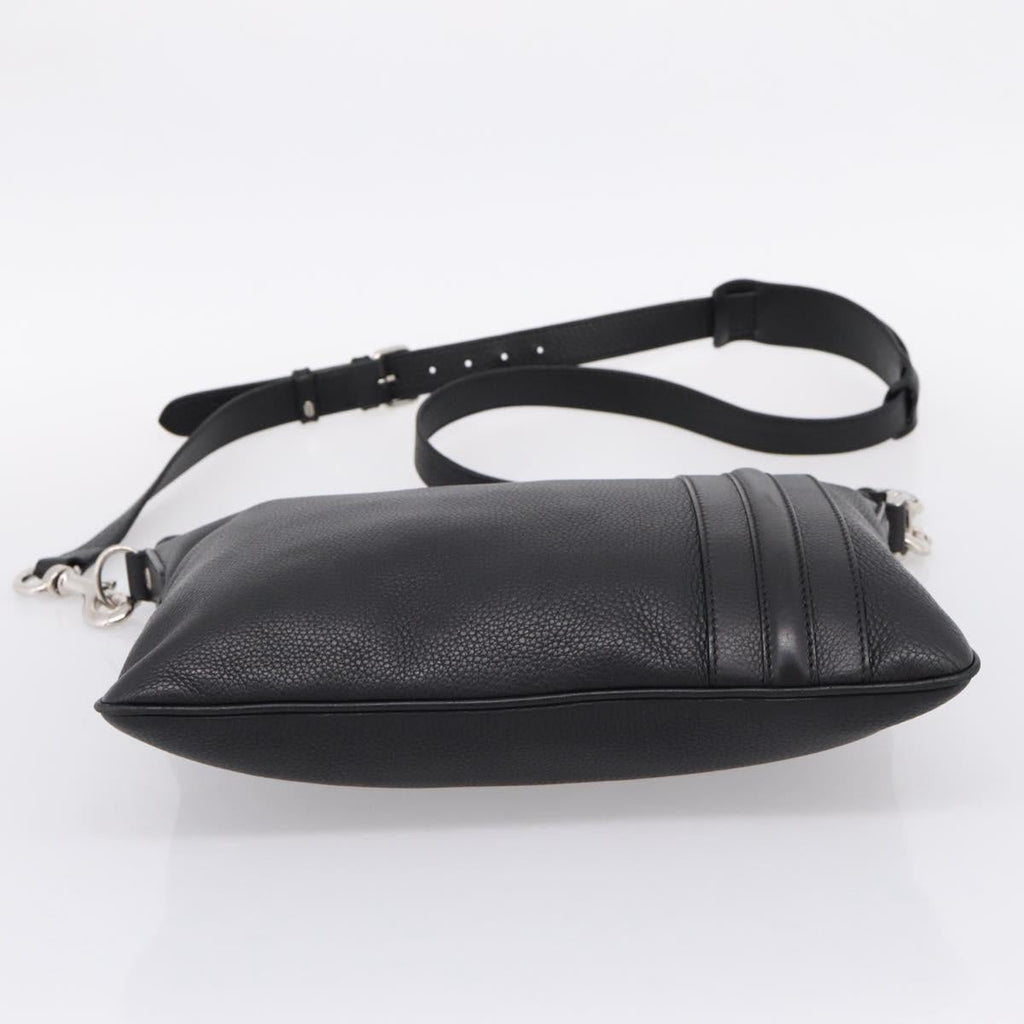 GUCCI Shoulder Bag Leather Black Silver 233329 Auth 208701V