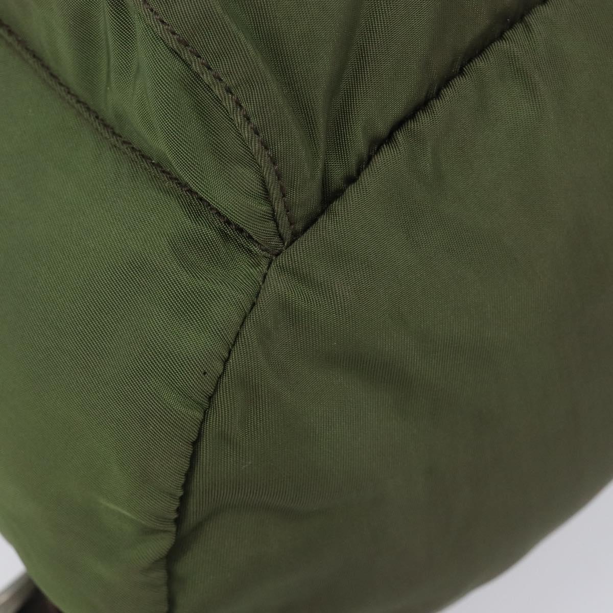 PRADA Backpack Nylon Green Silver Auth 208704