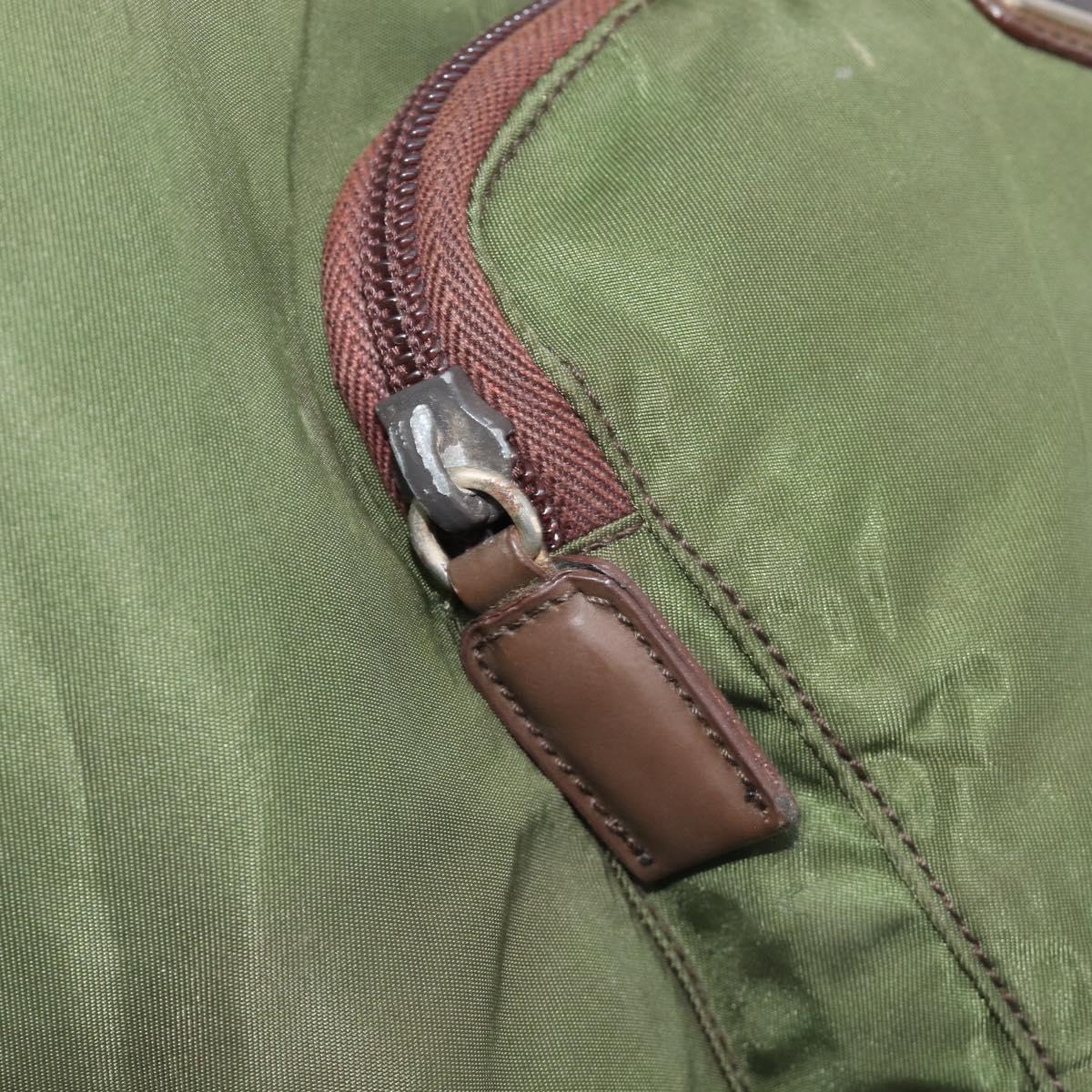 PRADA Backpack Nylon Green Silver Auth 208704