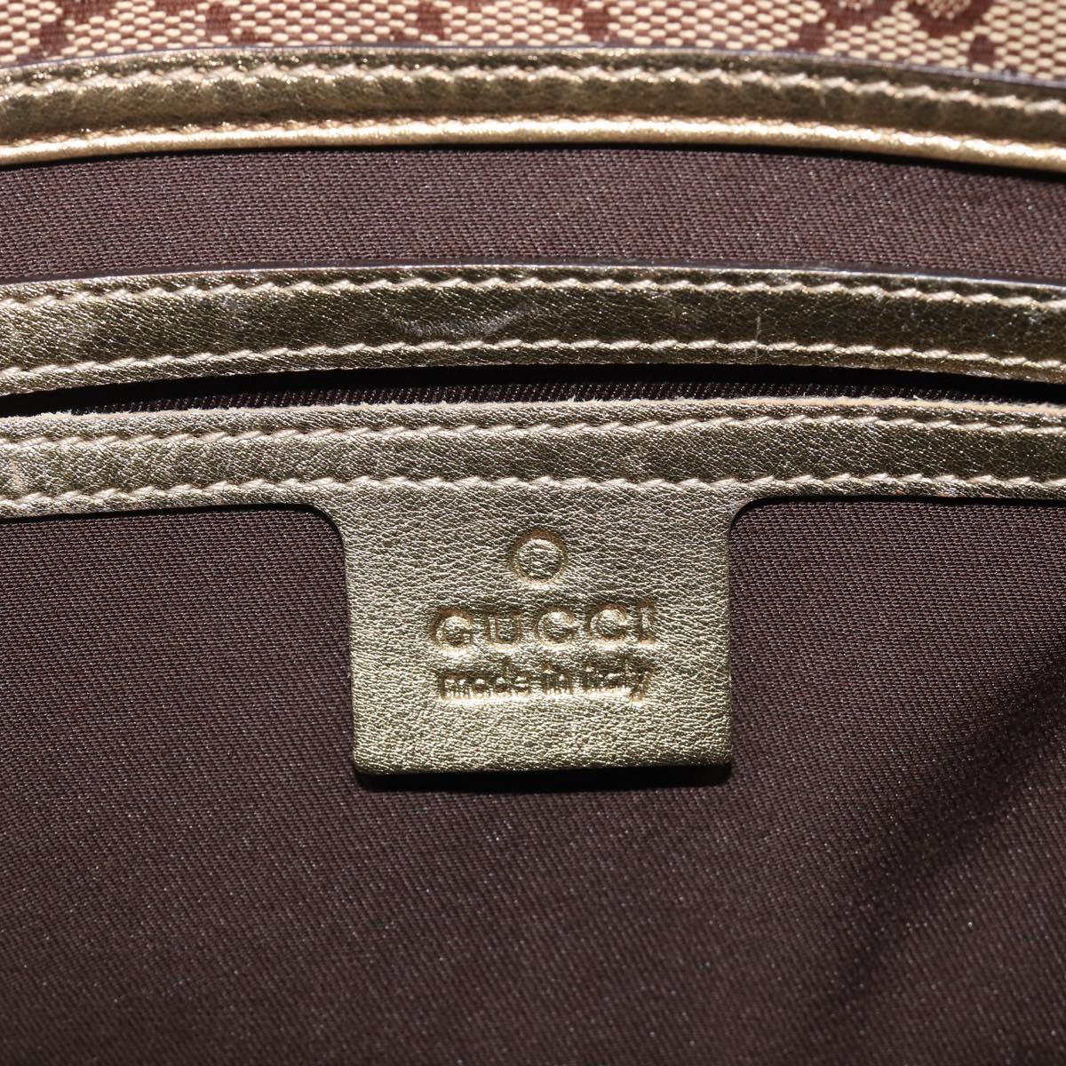 GUCCI GG Crystal Jackie Shoulder Bag Beige Gold 203495 Auth 208732