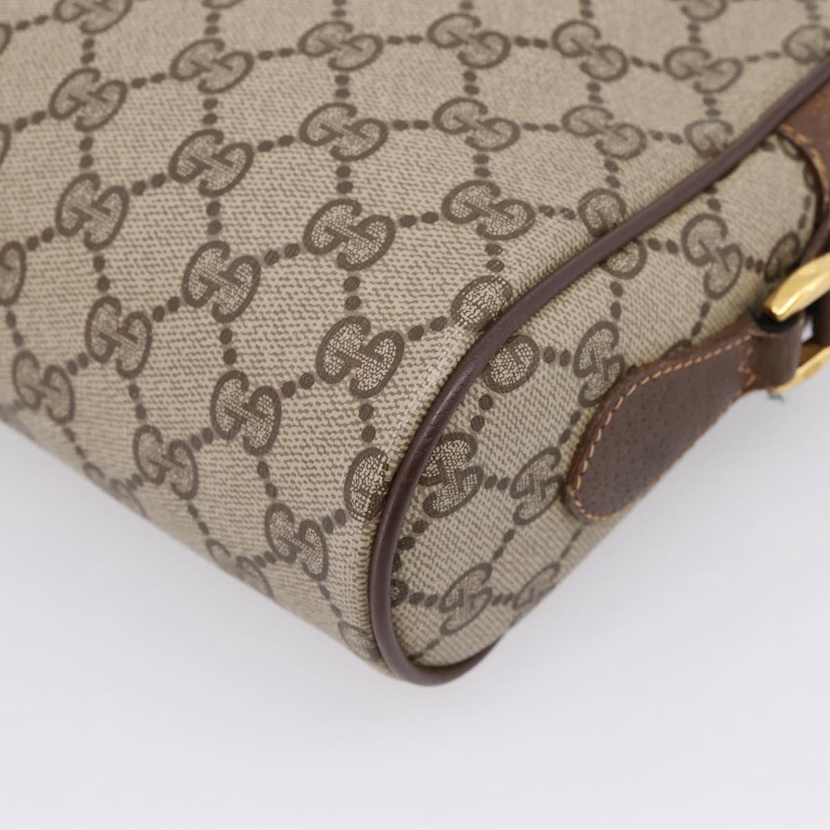 GUCCI GG Supreme Web Sherry Line Shoulder Bag PVC Beige 56 02 088 Auth 209137