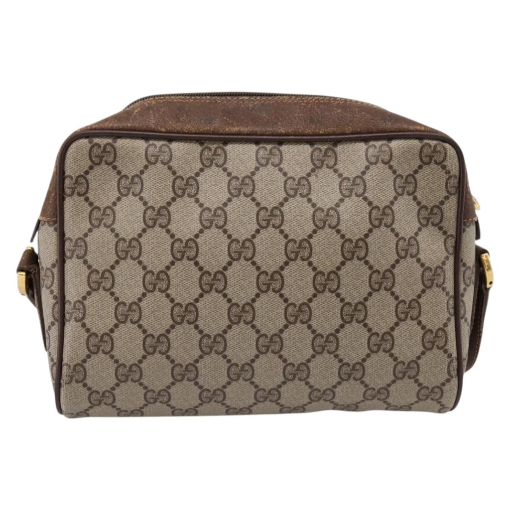 GUCCI GG Supreme Web Sherry Line Shoulder Bag PVC Beige 56 02 088 Auth 209137