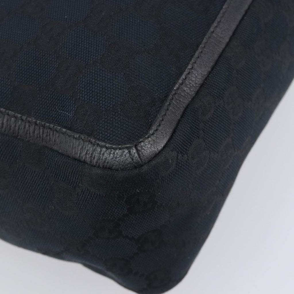 GUCCI GG Canvas Tote Bag Black Gold Tone 146247 Auth 209139