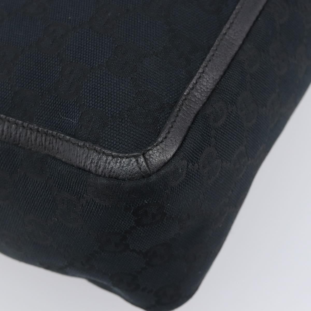 GUCCI GG Canvas Tote Bag Black Gold Tone 146247 Auth 209139