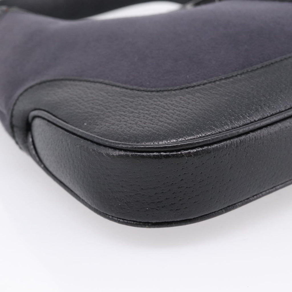 GUCCI Jackie Shoulder Bag Wool Black Silver 001 3306 Auth 209271V