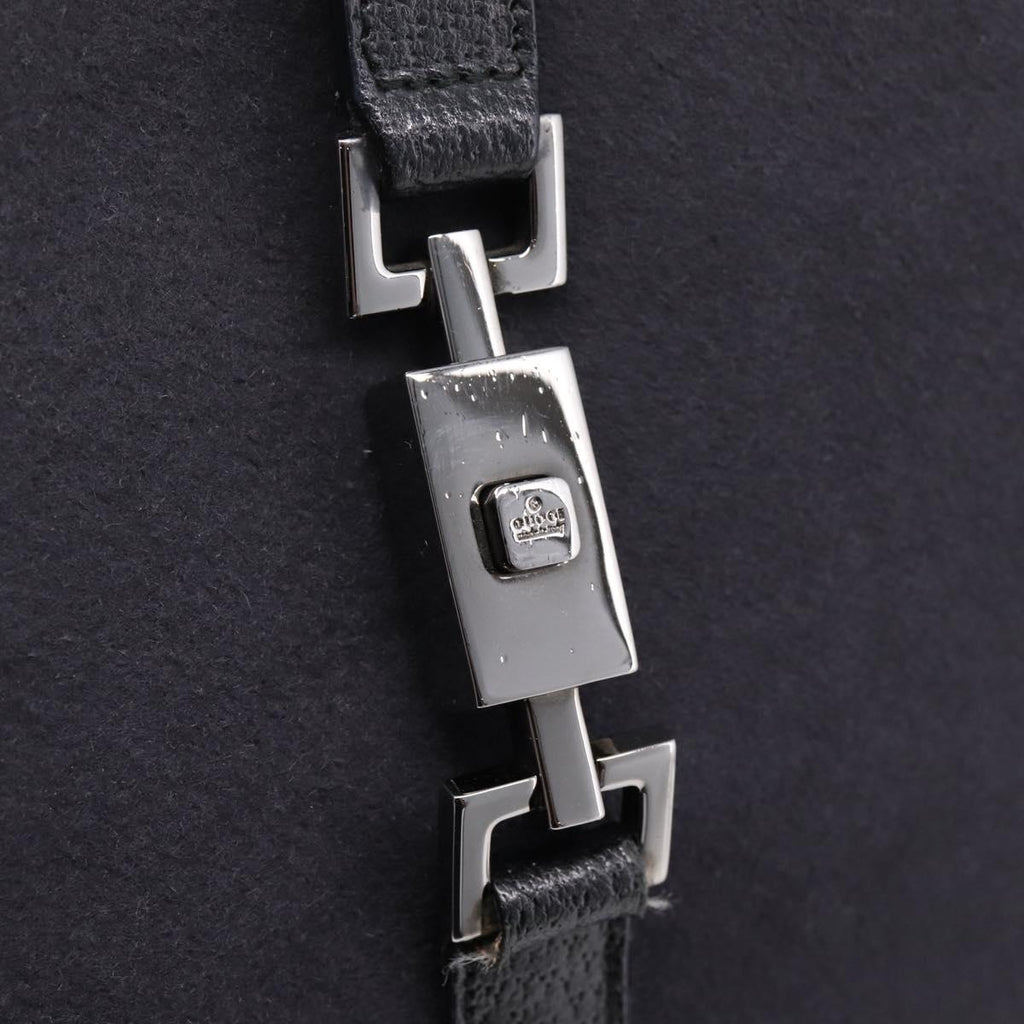 GUCCI Jackie Shoulder Bag Wool Black Silver 001 3306 Auth 209271V